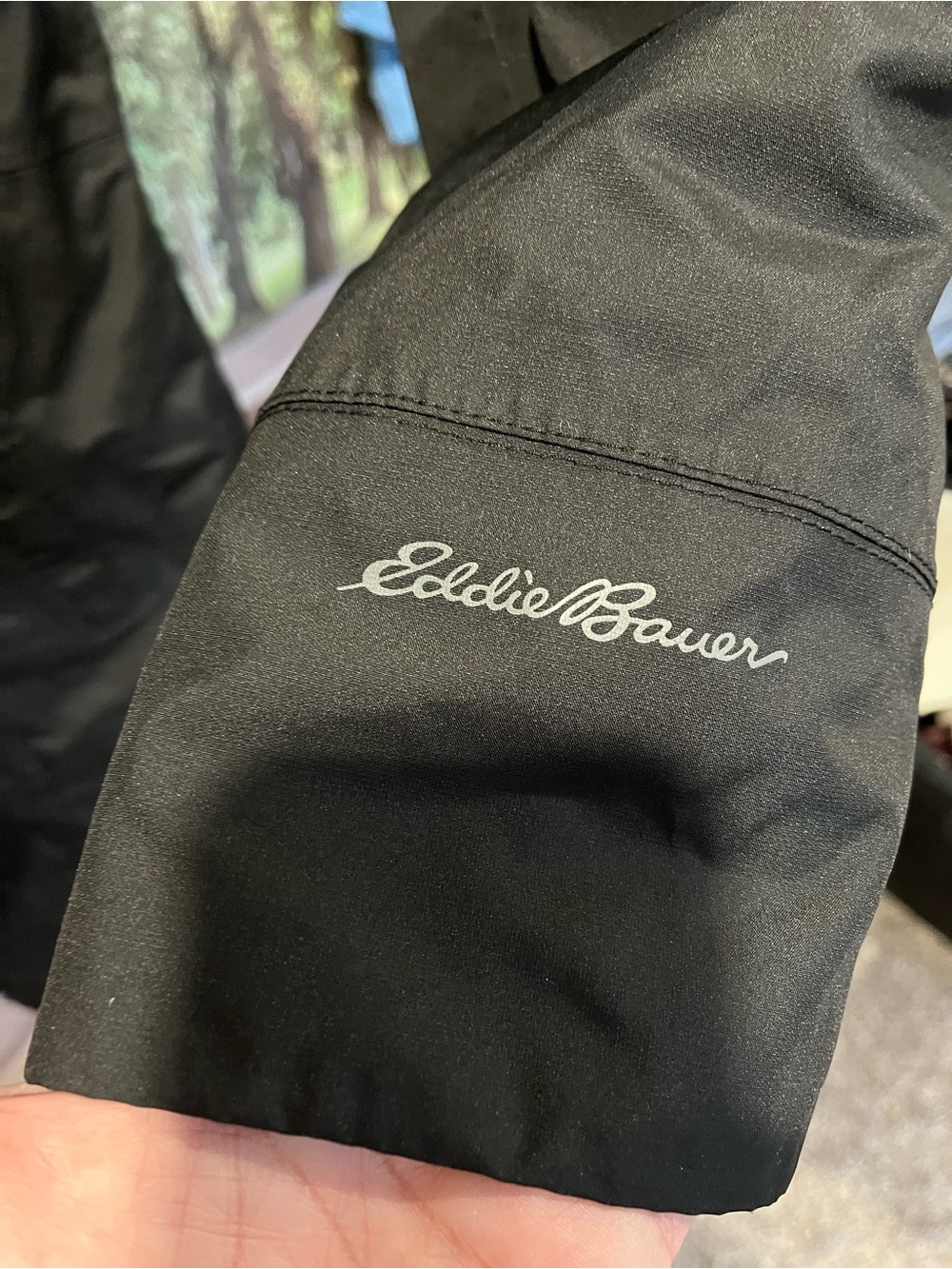 Eddie Bauer Women On The Go Black Hooded Quilted lined Rain Coat - Picture 8 of 9